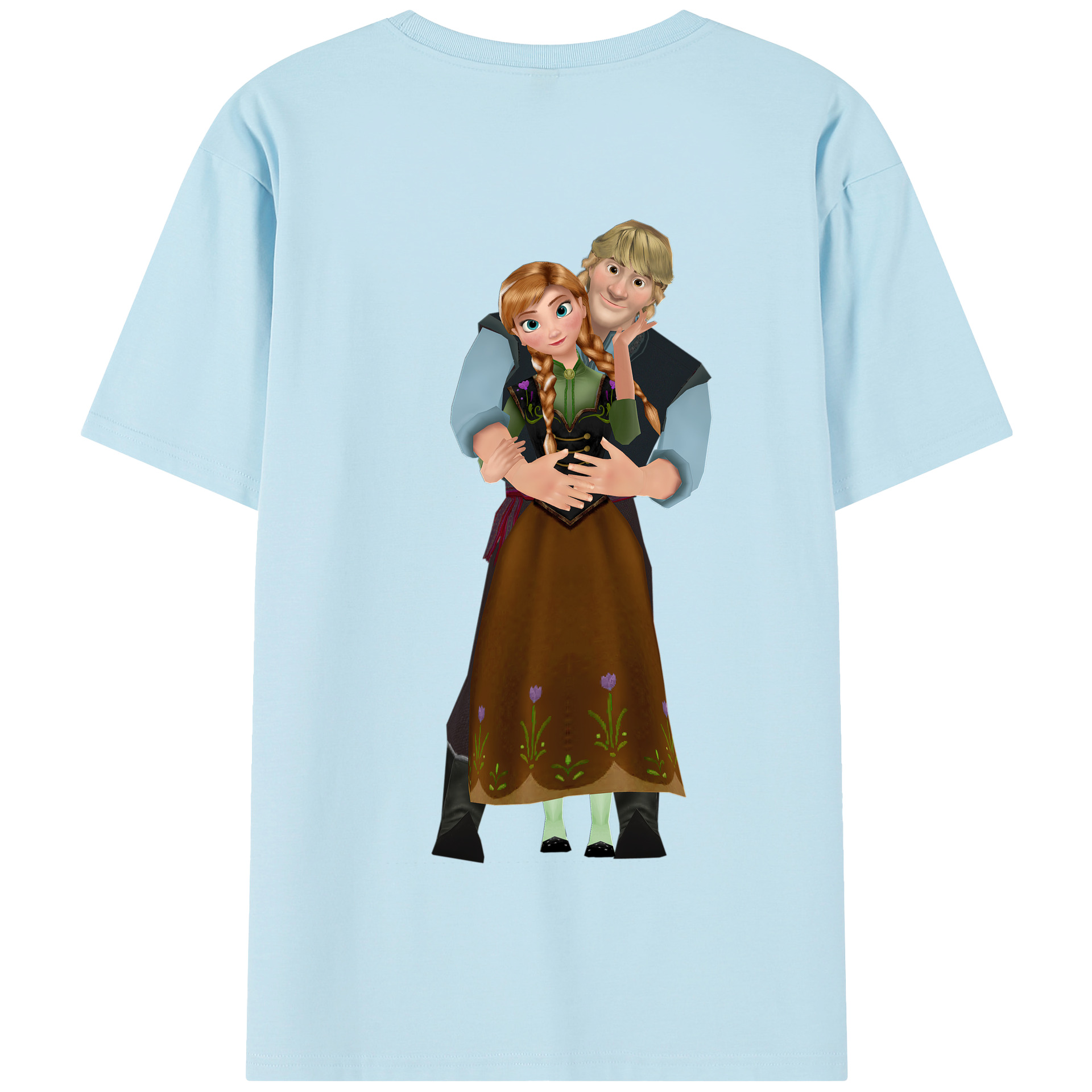 （画像用） アナと雪の女王 アンナ エルサ Frozen Anna Elsa 綿100％半袖Tシャツ（背面プリント）
